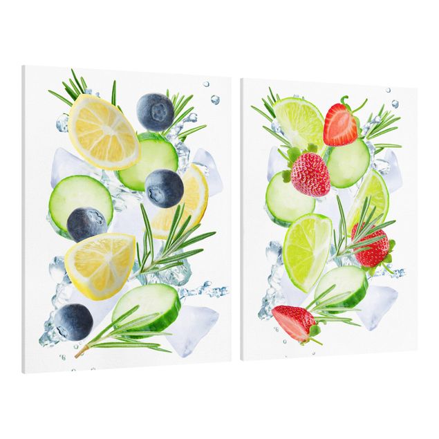 Stampa su tela - Berries And Citrus Ice Spash - Verticale 4:3