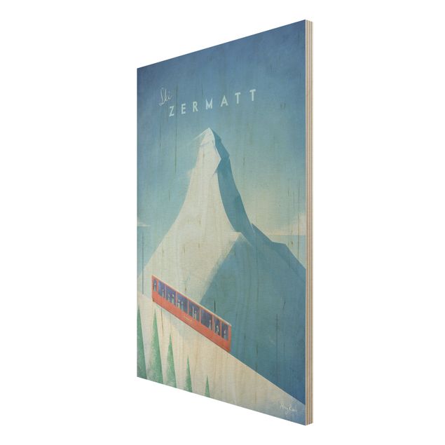 Stampa su legno - Poster di viaggio - Zermatt - Verticale 3:2