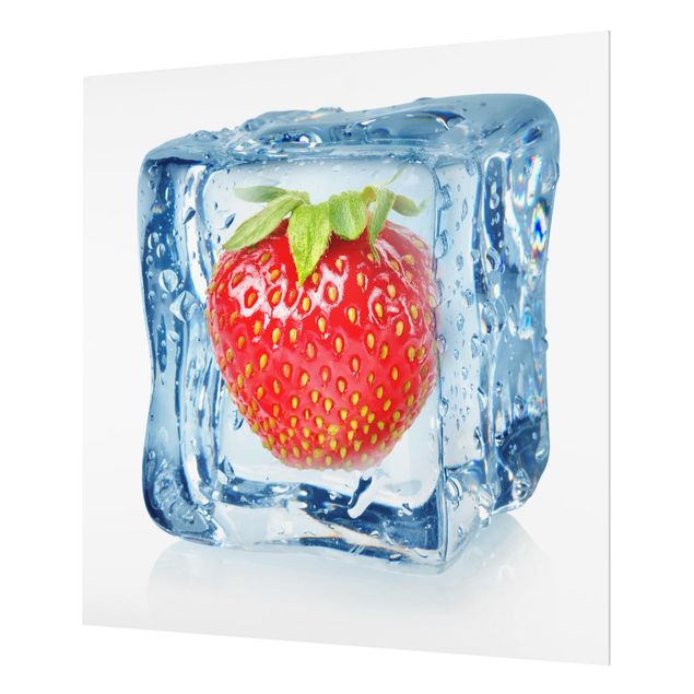 Paraschizzi in vetro - Strawberry in ice cube
