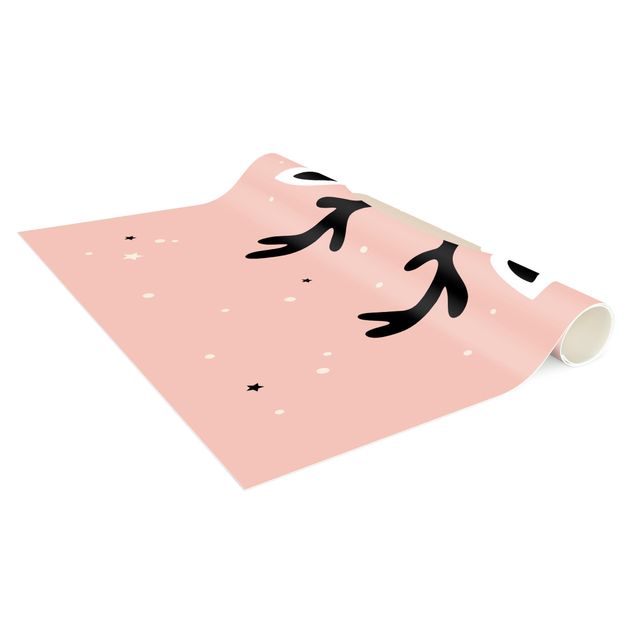 Tappeto bagno rosa Cervo felice