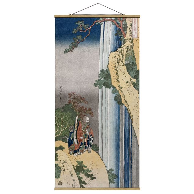Quadro su tessuto con stecche per poster - Katsushika Hokusai - The Poet Rihaku - Verticale 2:1