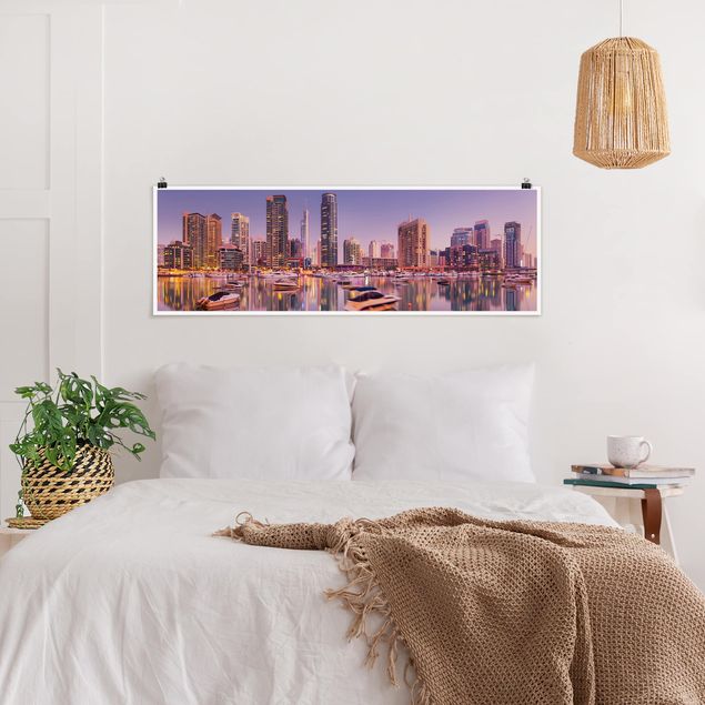 Poster - Dubai Skyline And Marina - Panorama formato orizzontale