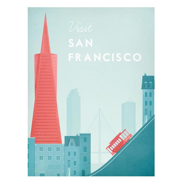 Lavagna magnetica - Poster Travel - San Francisco - Formato verticale 4:3