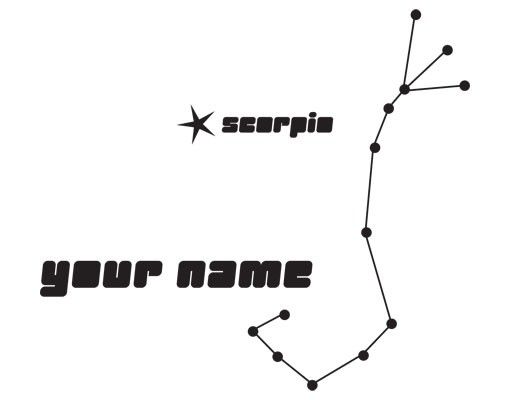 Adesivo murale no.UL824 Your Own Words Constellation Scorpio