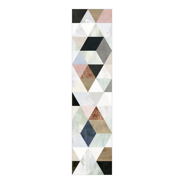 set tende a pannello Mosaico ad acquerello con triangoli I