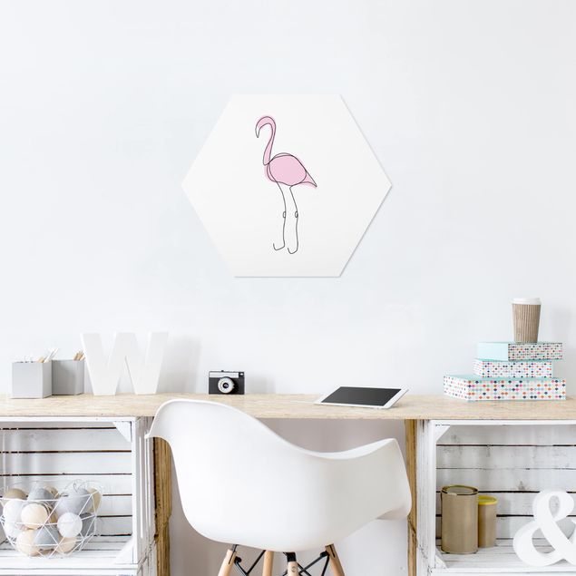 Esagono in forex - Flamingo Line Art