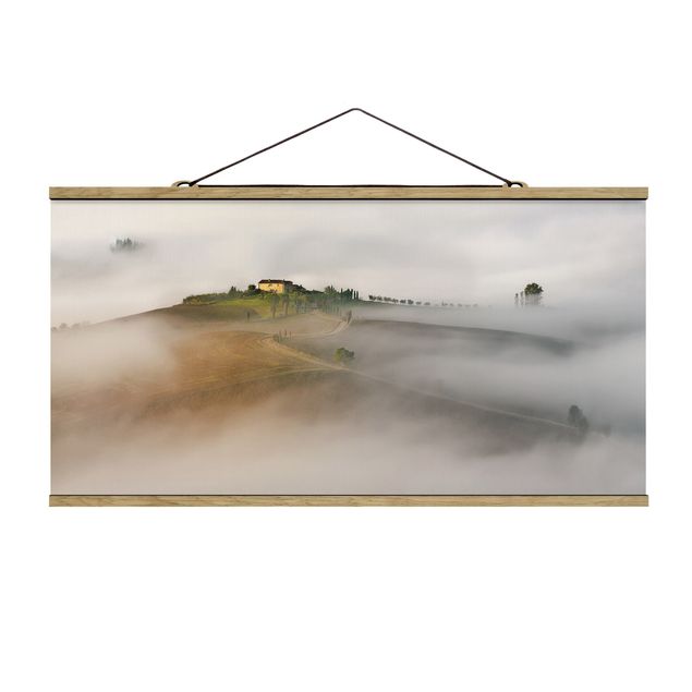Quadro su tessuto con stecche per poster - Morning Fog In Toscana - Orizzontale 1:2