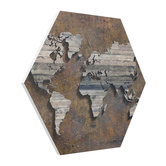 Esagono in forex - Mappa del mondo di legno Griglia