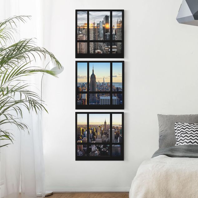 Quadri moderni per soggiorno Vedute di New York dalla finestra