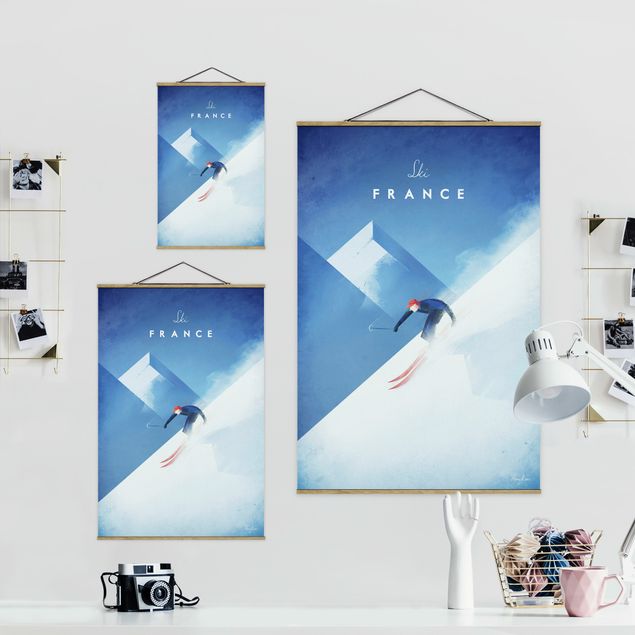 Foto su tessuto da parete con bastone - Viaggi Poster - Sciare in Francia - Verticale 3:2