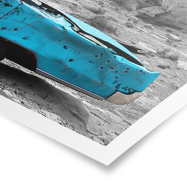 Poster - turqouise Cadillac - Panorama formato orizzontale