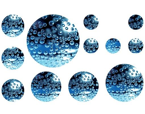 Adesivo murale no.519 Circles Dark Bubbles 12s Set