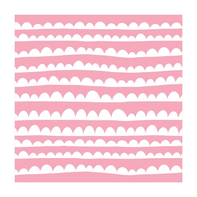 Tappeti in vinile grandi dimensioni Disegno di bande bianche di nuvole su cieli rosa chiaro
