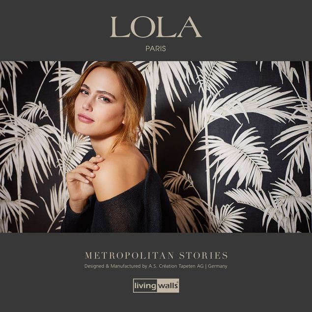 Carta da parati - Livingwalls Metropolitan Stories Lola - Paris in Metalizzato Rosa Nero