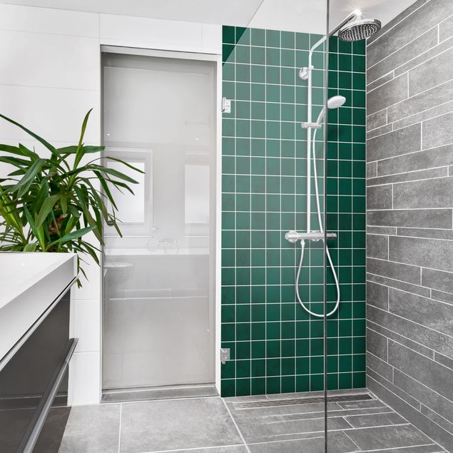 Rivestimento per doccia - Piastrelle di cemento a mosaico - Verde