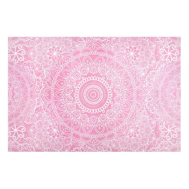 Lavagna magnetica - Mandala modello rosa - Formato orizzontale 3:2