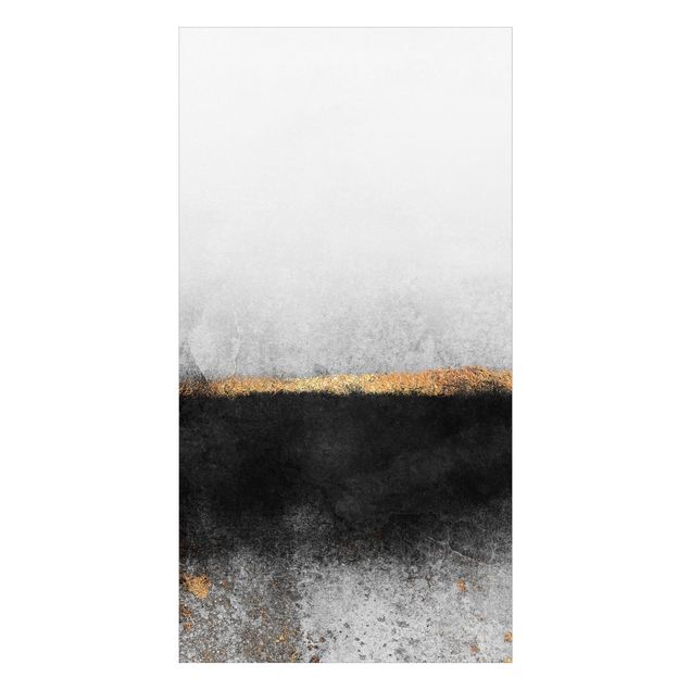 Rivestimento per doccia - Orizzonte dorato astratto bianco e nero