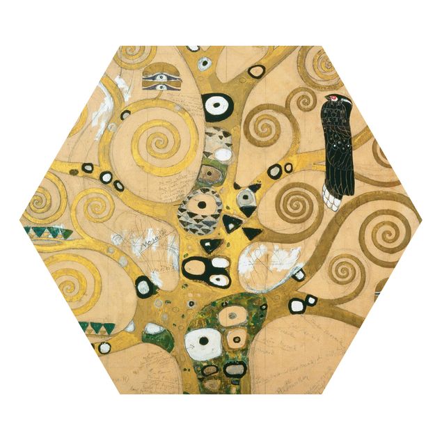 Esagono in Alluminio Dibond - Gustav Klimt - Tree Of Life