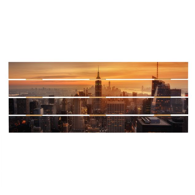 Stampa su legno - Manhattan Skyline Evening - Orizzontale 2:5