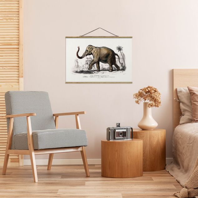 Foto su tessuto da parete con bastone - Vintage Consiglio Elephant - Orizzontale 2:3