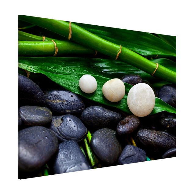 Lavagna magnetica per ufficio Bambù verde con pietre zen