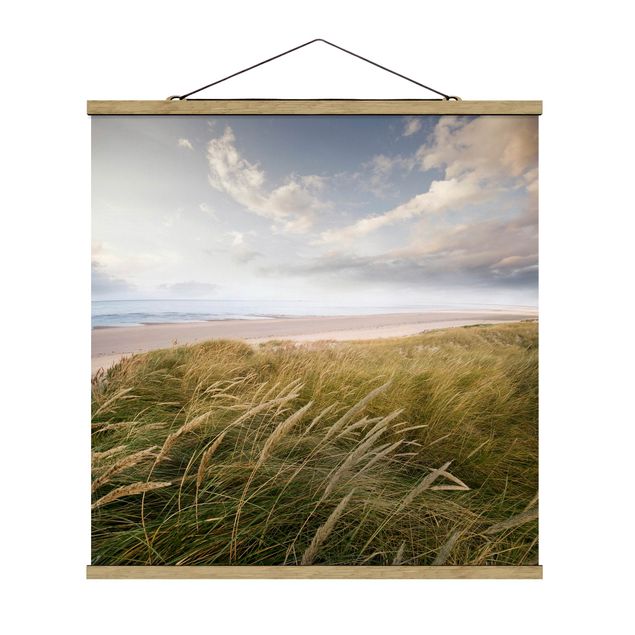 Quadro su tessuto con stecche per poster - dune di sogno - Quadrato 1:1