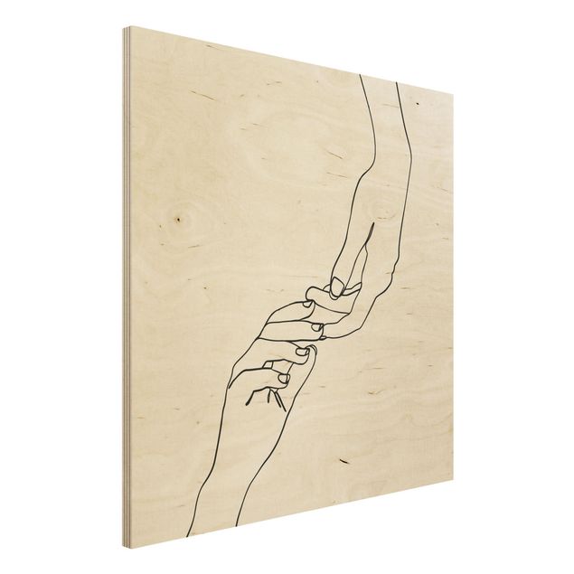 Stampa su legno - Linea Mani d'arte Toccando Bianco e nero - Quadrato 1:1