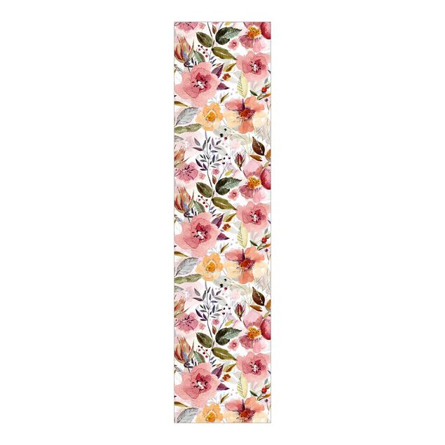 Set tende a pannello Mix di fiori colorati con acquerello