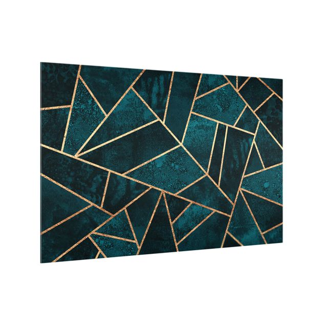 Paraschizzi in vetro - Dark Turquoise With Gold