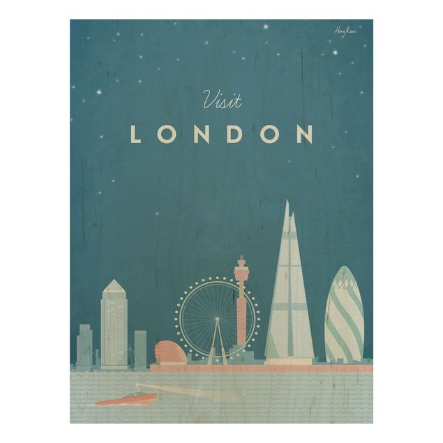 Stampa su legno - Poster Viaggio - Londra - Verticale 4:3