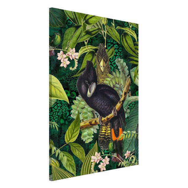 Quadri animali Collage colorato - Cacatua nella giungla