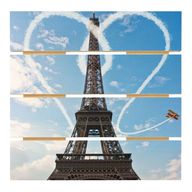 Stampa su legno - Parigi - Città Of Love - Quadrato 1:1
