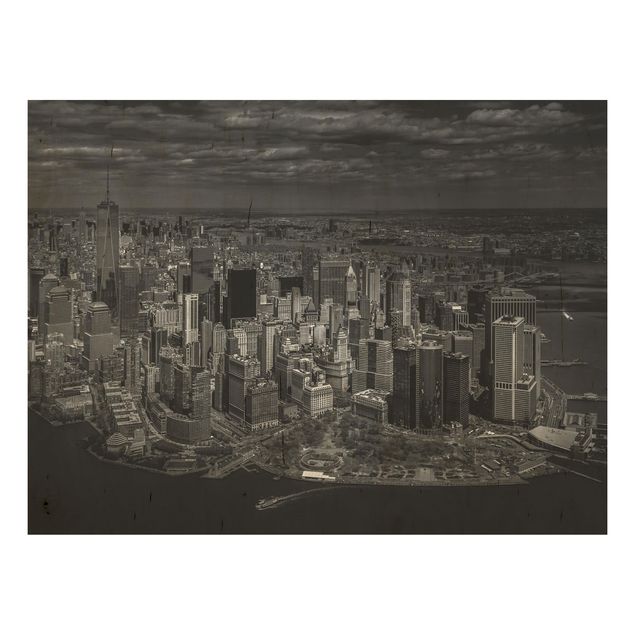 Quadro in legno - New York - Manhattan da The Air - Orizzontale 4:3
