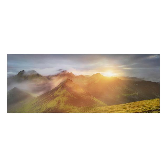 Quadro in vetro - Storkonufell In Sunrise - Panoramico