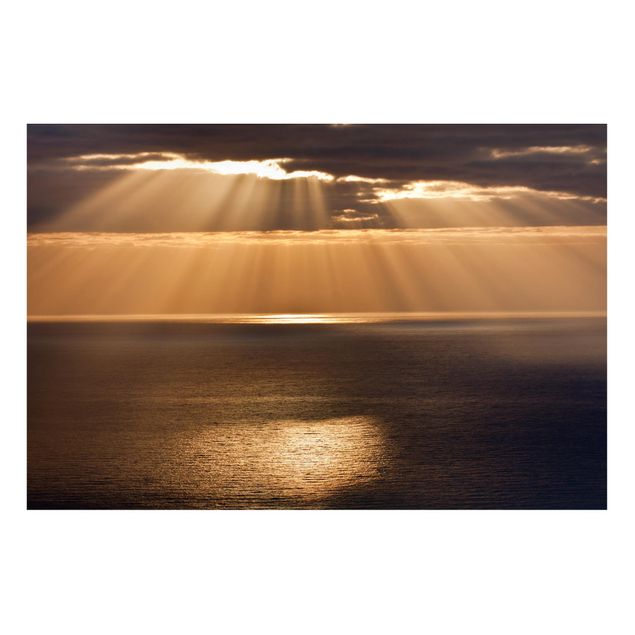 Lavagna magnetica - Raggi di sole sopra il mare - Formato orizzontale 3:2