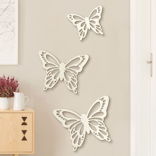 quadri con animali Set di 3 farfalle