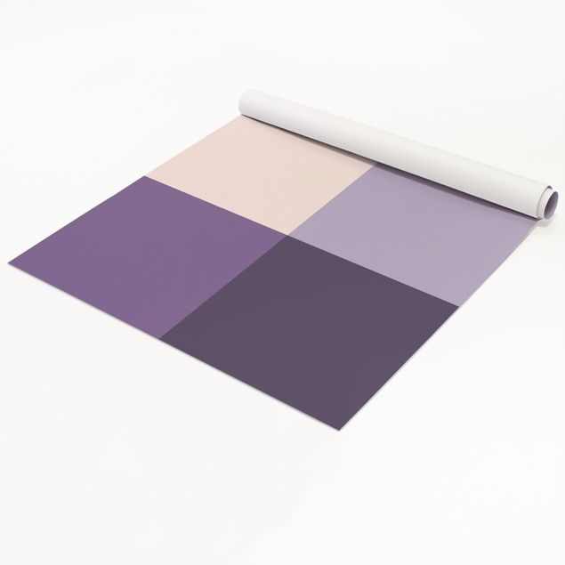 Pellicola adesiva - 3 quadrati viola con colori dei fiori e colore contrastante chiaro