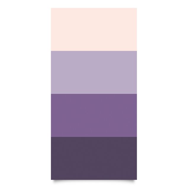 Carta Adesiva per Mobili - 4 righe viola con colori dei fiori e colore contrastante chiaro
