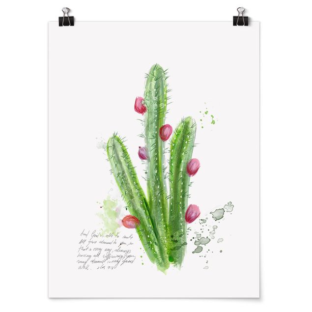 Poster - Cactus Con Bibellvers II - Verticale 4:3