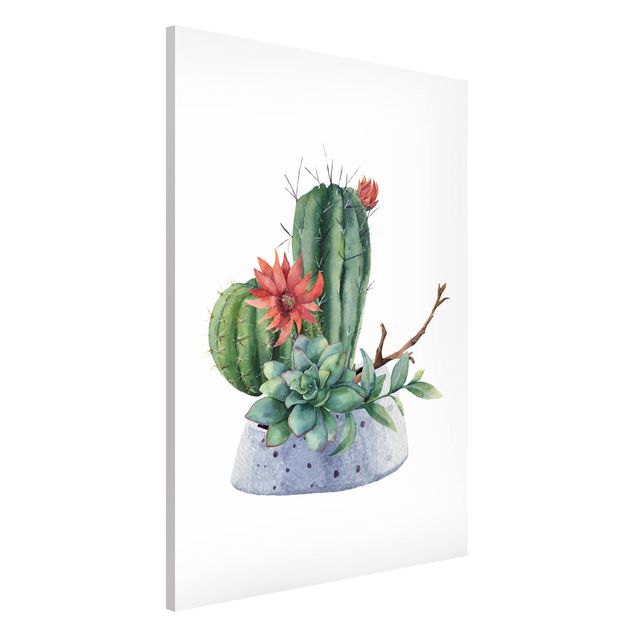 Lavagna magnetica per ufficio Illustrazione di cactus ad acquerello