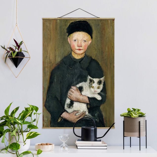 quadri con animali Paula Modersohn-Becker - Ragazzo con gatto