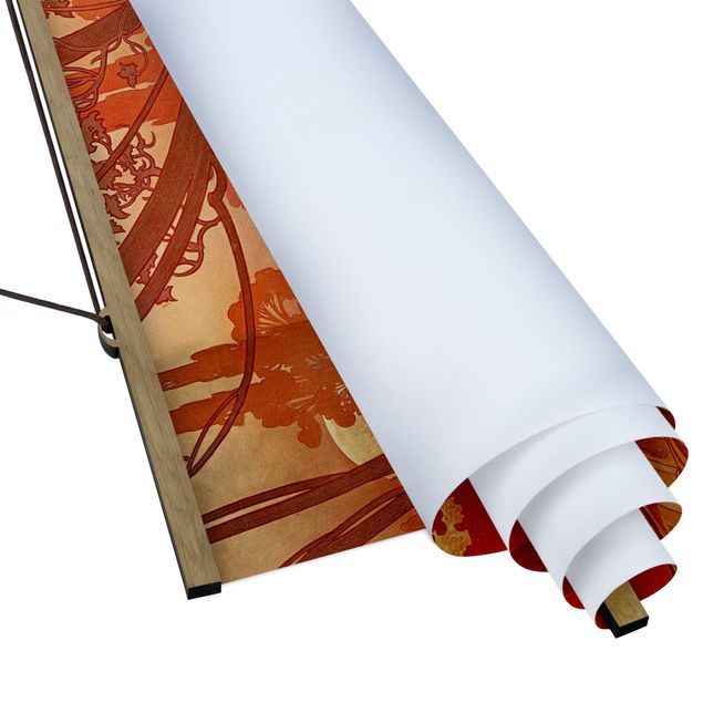 Quadro su tessuto con stecche per poster - Alfons Mucha - Dusk - Orizzontale 1:2