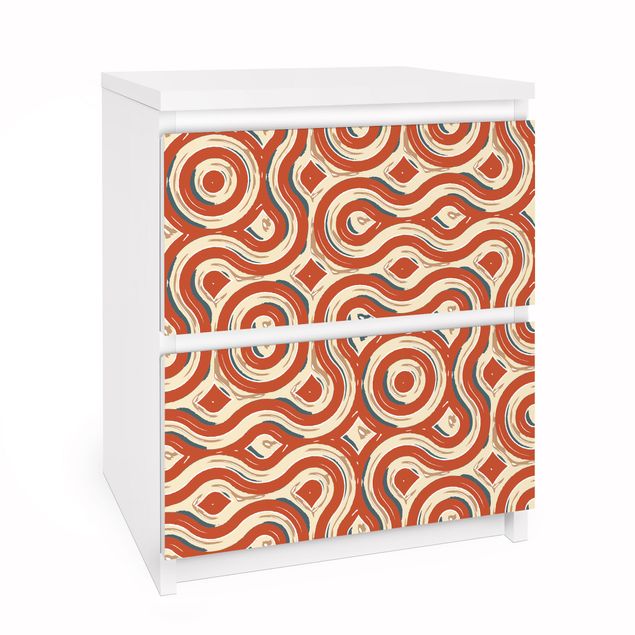 Carta adesiva per mobili IKEA - Malm Cassettiera 2xCassetti - Abstract Ethno adhesive film texture
