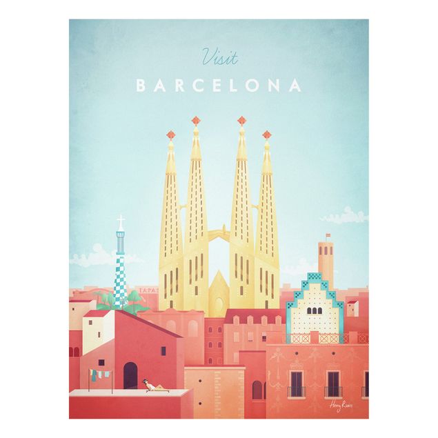 Stampa su Forex - Poster viaggio - Barcellona - Verticale 4:3