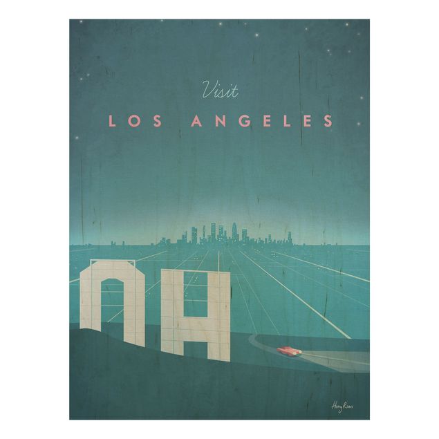 Stampa su legno - Poster Travel - Los Angeles - Verticale 4:3