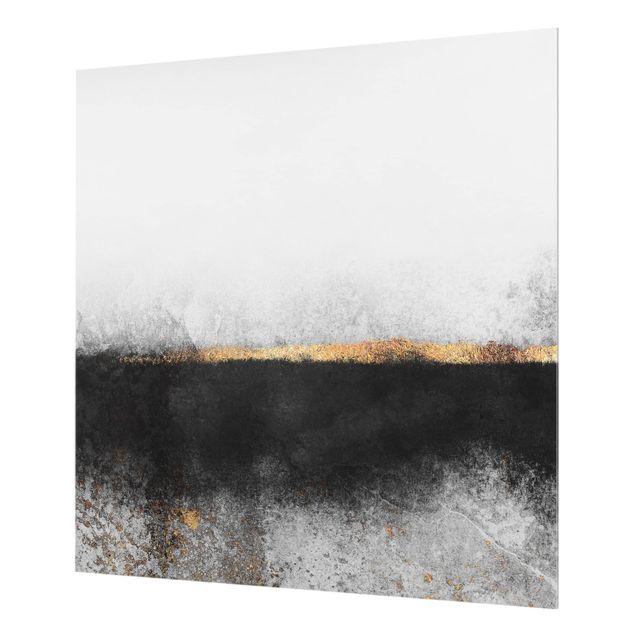 Paraschizzi in vetro - Abstract Golden Horizon Black And White