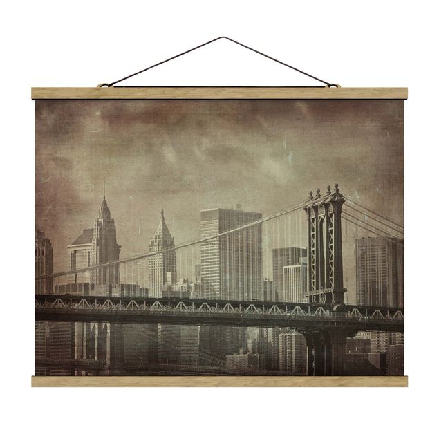 Foto su tessuto da parete con bastone - Vintage New York - Orizzontale 3:4
