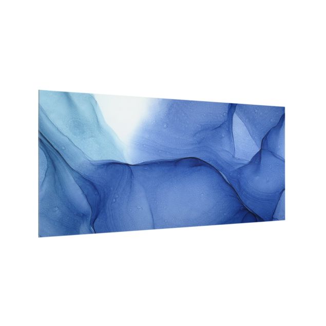Paraschizzi in vetro - Mélange di inchiostro blu - Formato orizzontale 2:1
