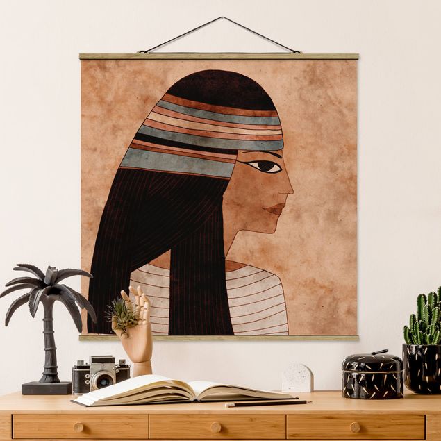 Quadro su tessuto con stecche per poster - Cleopatra - Quadrato 1:1