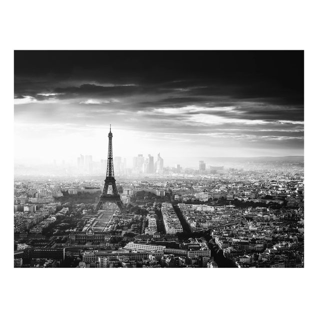 Paraschizzi in vetro - The Eiffel Tower From Above In Black And White